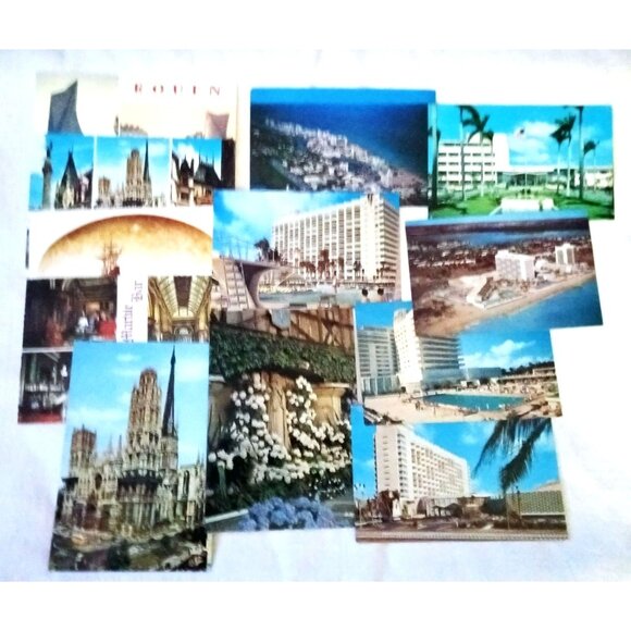 Postcard Lot 12 Vintage Unposted Rouen Normandie Sydney Miami Beach Collectible - Picture 1 of 12